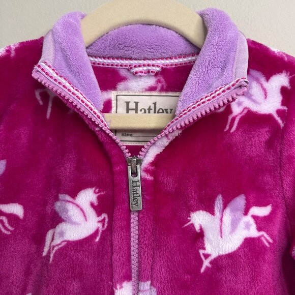 HATLEY Unicorn Fleece Jacket Girls 4T 4 Pink Soft Full Zip-Up Toddler Jacket EUC - Picture 3 of 9